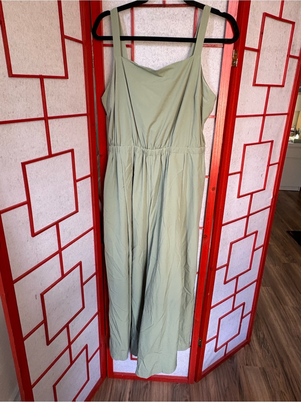 Women’s Sage Green Wide Leg Jumpsuit with tie back